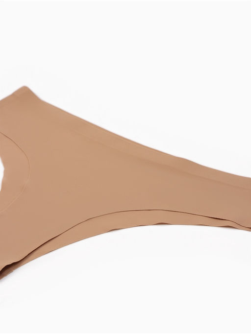 Наб бесшов трусов (3шт) жен бикини MINAKU 90%нейл/10%спанд/ласт 100%хл шок/капуч/черн р.S