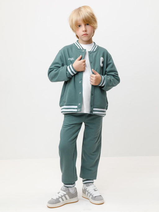 КР 302678-1/темный малахит жакет (бомбер) для мал