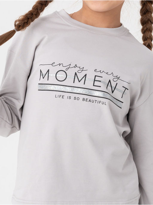 Лонгслив детский Момент серый - София фото 24