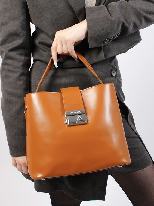 LACCOMA сумка Y8180R-рыжий натуральная кожа полиэстер