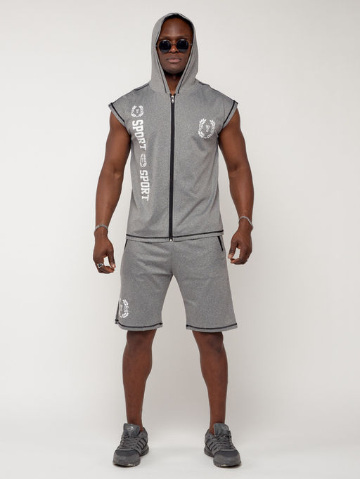 Спортивный костюм летний мужской светло-серого цвета 2265SS - FUYOUKAI фото 2