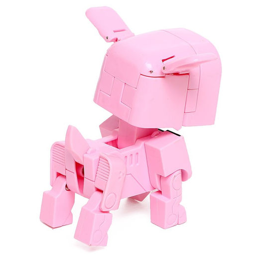 Робот-часы Щенок, трансформируется в будильник, работает от батареек, цвет розовый - IQ BOT фото 4