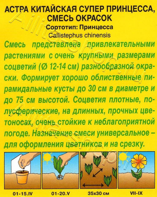 Астра Супер принцесса, смесь 0,2г (Аэлита)