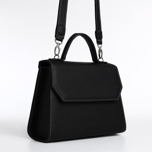 Сумка женская TEXTURA, мессенджер, средний размер, цвет чёрный фото 3