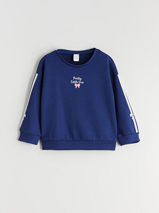 Bisiklet Yaka K?z ?ocuk Sweatshirt ve E?ofman Alt?