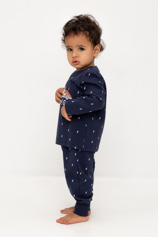 К 1637/морской синий,маленькие молнии пижама дет