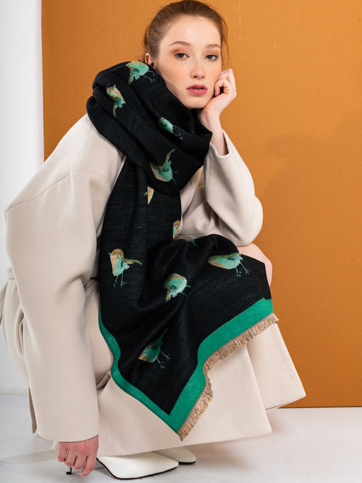 В составе шерсть! Большой, теплый двусторонний палантин - Tantino фото 9