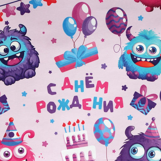 Цена за 2 шт. Пакет подарочный крафтовый С Днём Рождения 27?22?11 см, 120 г/м? - UPAK LAND фото 2