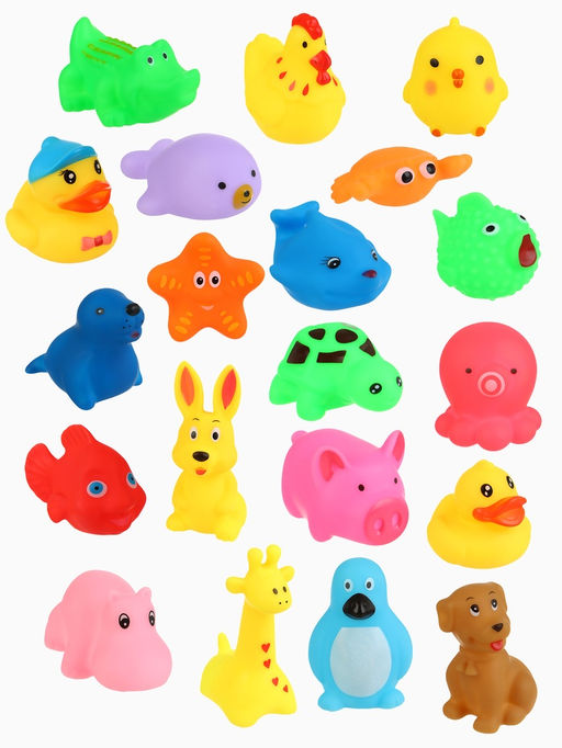 Набор резиновых игрушек для ванны «Малыши», с пищалкой, 20 шт., Крошка Я
