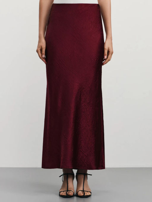 Юбка длины макси из жатого атласа / Zarina  фото 3