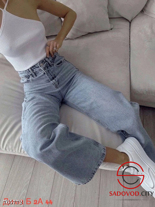 Женские базовые джинсы багги - Bruno фото 4