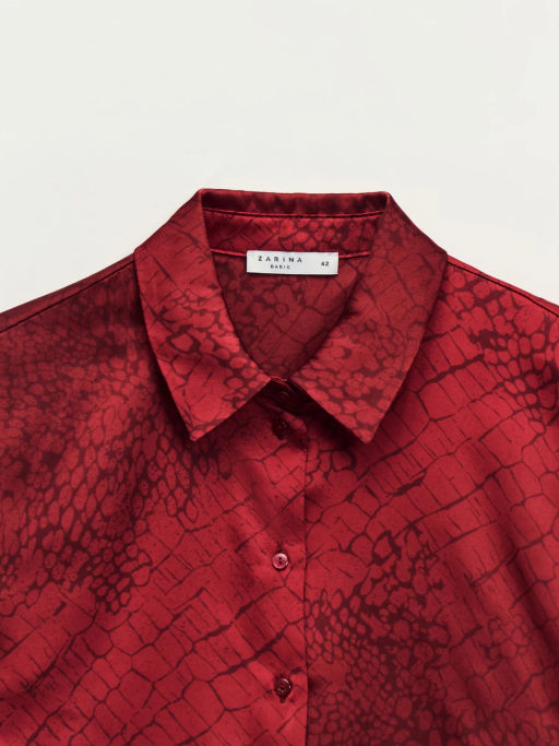 Атласная блузка с принтом / Zarina