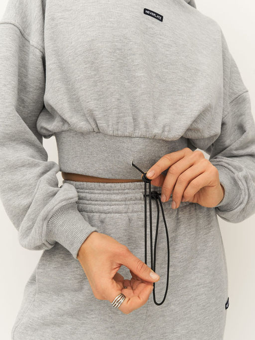 =Спортивные брюки с высокой посадкой и поясом со шнуром на стоппере - NEVERLATE фото 3