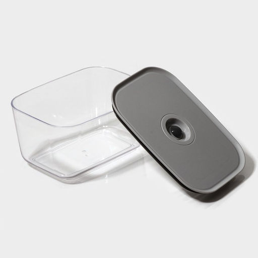 Контейнер для еды с вакуумным клапаном Доляна, пластик, 800 мл, 16.7×12×8.5 см, прозрачный