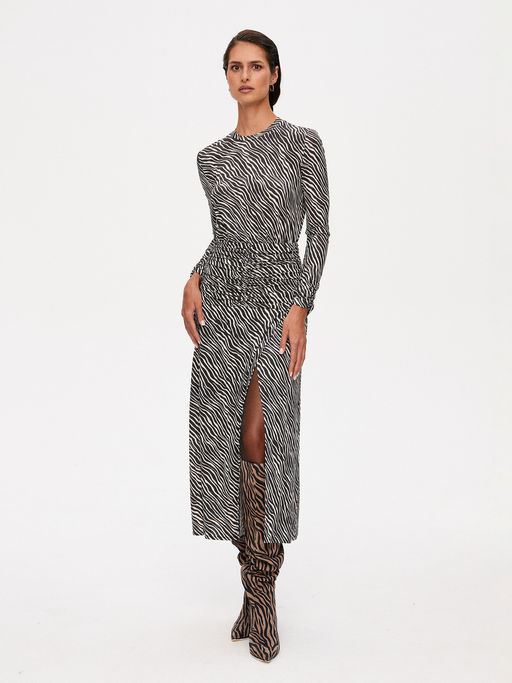 Платье с принтом зебра 422.050097/Черный