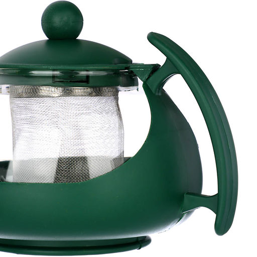 Чайник заварочный 700 мл стекло/пластик с сеточкой овальный арт. 850-704