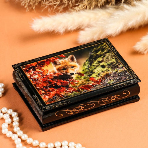 Шкатулка Животные, 10?14 см, лаковая миниатюра, микс