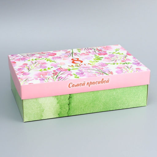 Цена за 5 шт. Коробка подарочная складная 8 Марта, 30?20?9 см