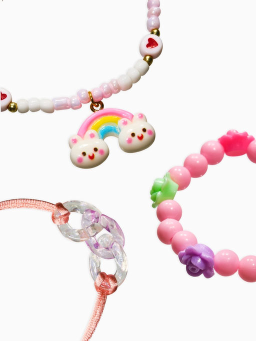 Цена за 2 шт. Браслет детский «Выбражулька», 3 шт. набор, радуга, цветной