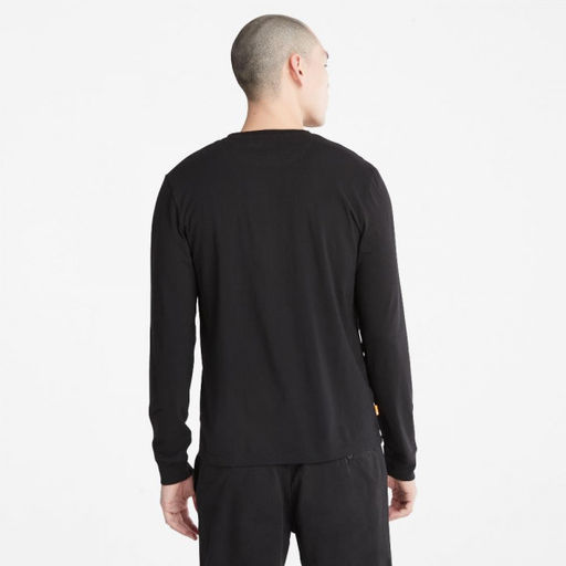 Мужская футболка с длинным рукавом Timberland Longsleeve Dun-River Crew Slim черная  фото 6