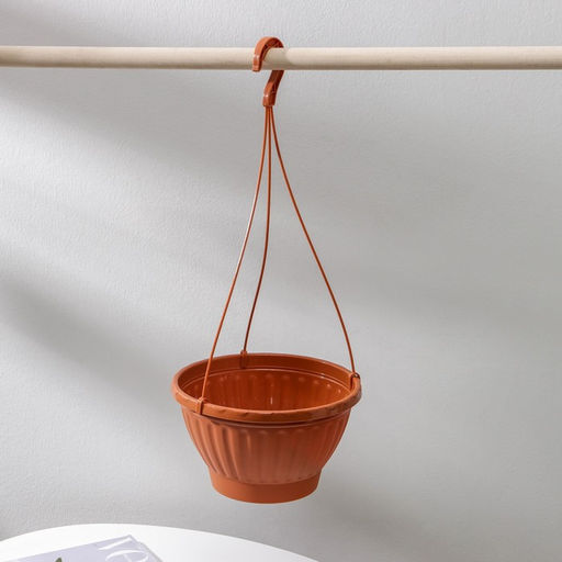 Кашпо уличное для цветов Альтернатива «Мирабель», 2.5 л, подвесное, с прикорневым поливом, пластик, коричневое