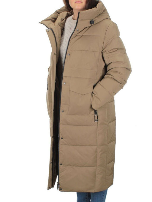 M-22120 DK. BEIGE Пальто женское зимнее (био-пух) - Фабричный китай фото 9