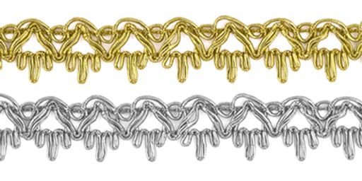 Gamma MTR-14 тесьма декоративная 16 мм 22.5 м  0.5 м под серебро  фото 3