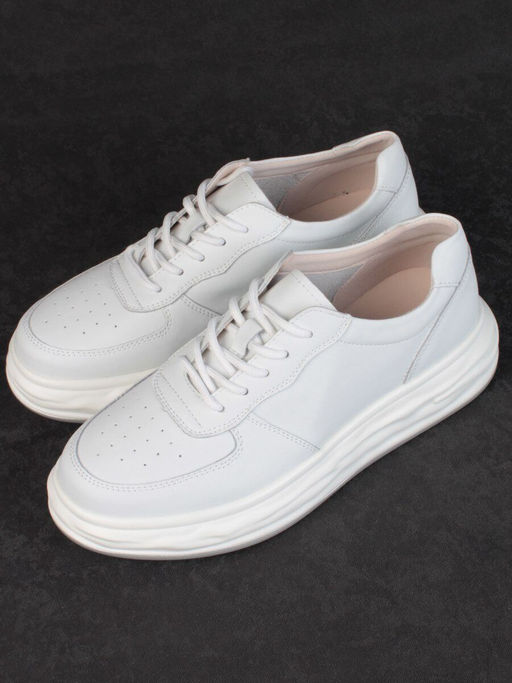 05-PDD181-1 WHITE Кроссовки женские (натуральная кожа) - Фабричный китай фото 5