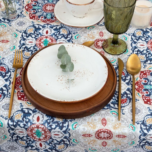 Скатерть Доляна Узоры 145х300 см, 100% п/э  фото 4