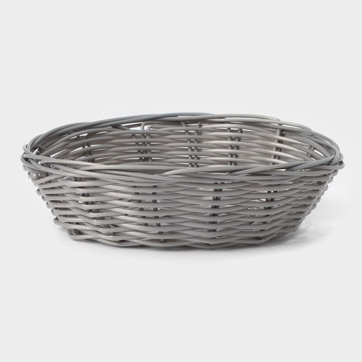 Корзинка для фруктов и хлеба Доляна Плуг, 18135 см, пластик, плетёная, серая  фото 3