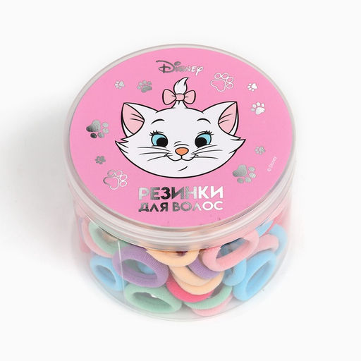 Резинки для волос в банке, 100 штук, 1.5 см, Коты аристократы