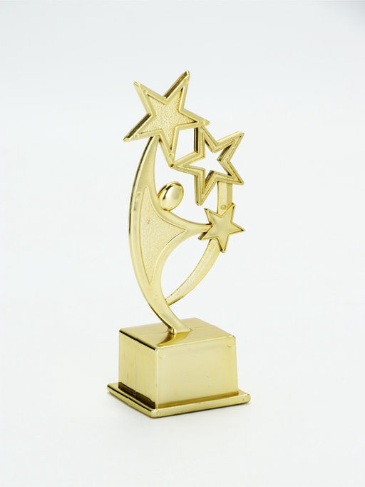 Наградная фигура под нанесение «Человек со звездами», золото, пластик