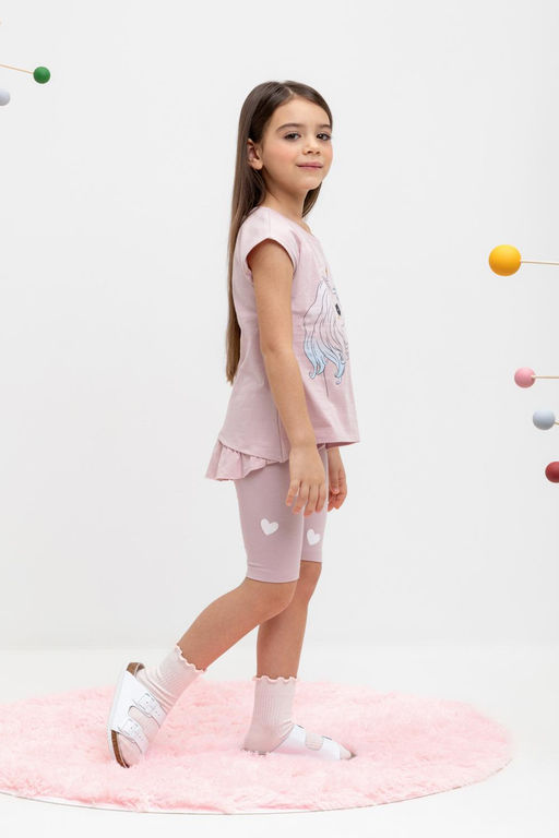 КР 4036/розово-сиреневый,сердечки шорты (велосипедки) для дев