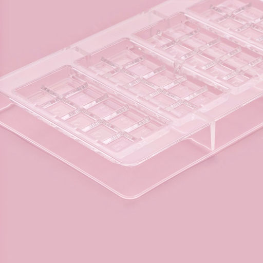 Форма для шоколада Плитки с сердцами, 20?12?2.5 см, 4 ячейки 8.5?4.2?0.7 см, прозрачная