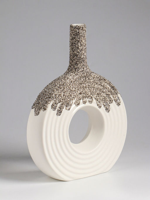 Ваза «Паскуаль», 26.5×20 см, керамика, бело-серая