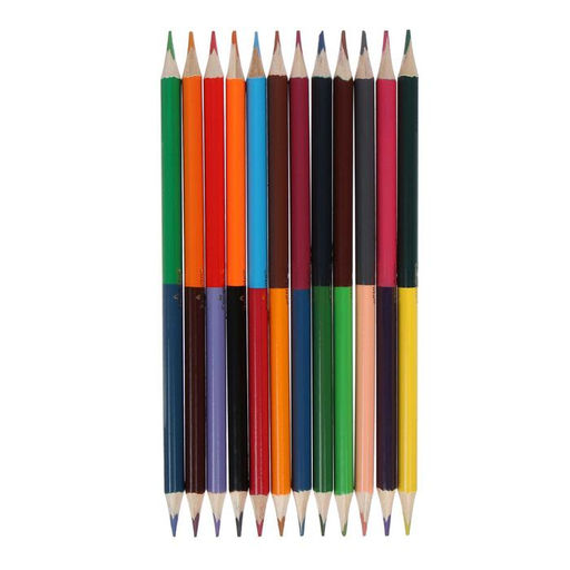 Карандаши Calligrata, цветные, двусторонние, 24 цвета, 12 шт., трёхгранные, деревянные