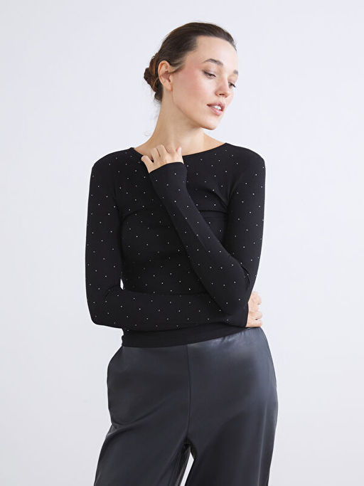 Bisiklet Yaka Ta?l? Kad?n Ti??rt