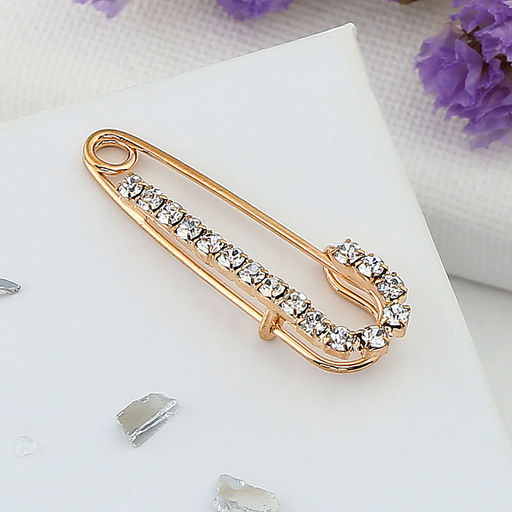 Булавка «Классика-россыпь», 3.5 см, цвет белый в золоте