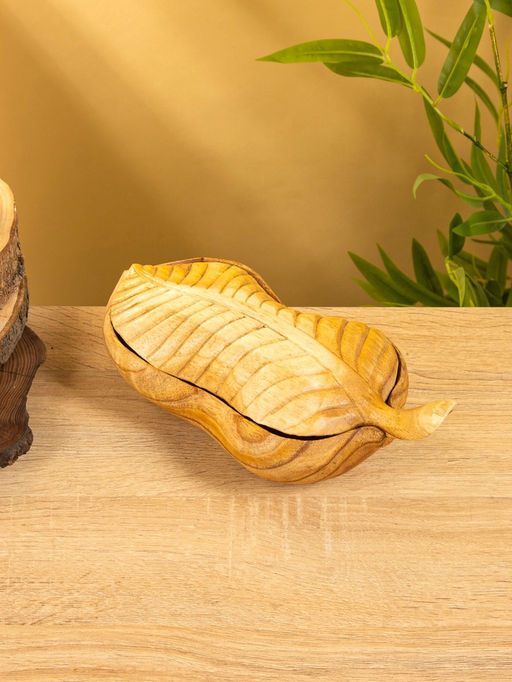 Конфетница «Лист», 26×13×8 см, дерево джампинис