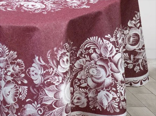 07с24-ЯК Скатерть D-178 "Цветы" цв. бордо