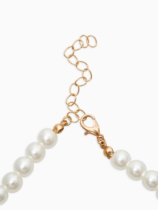 Набор детских украшений «Выбражулька. Стиль в сердце» 4 предмета: клипсы, кольцо, бусы, браслет, белый в золоте