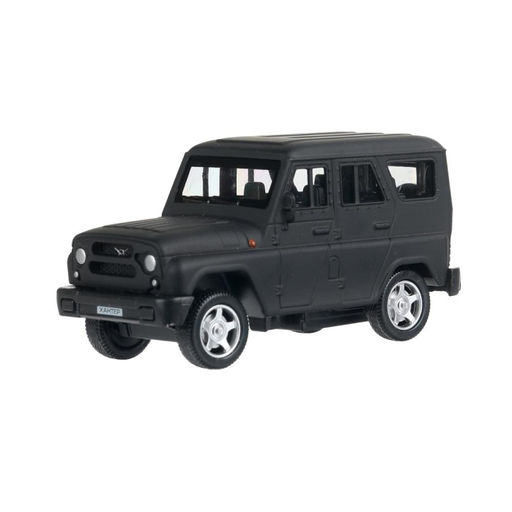 Машина металл UAZ Хантер 10,5 см, (матовый черный) инерц, в коробке