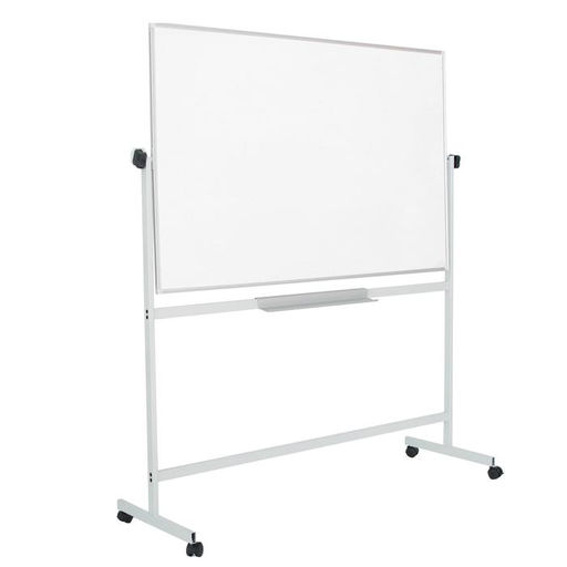 Доска магнитно-маркерная двусторонняя 100×150 см, Calligrata ЭКОНОМ, поворотная на мобильном стенде, с центральным фиксатором, в алюминиевой рамке, с полочкой