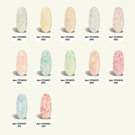 Гель лак для ногтей, молочный, с поталью, трехфазный, 8 мл, LED/UV, белый, золотистый (02)