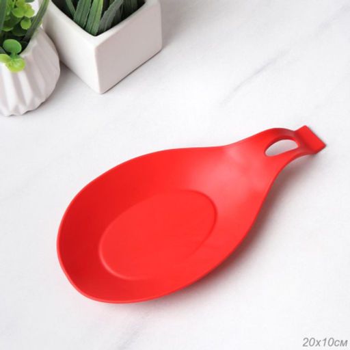 Подставка под ложку силиконовая / MS-918 /уп 500/ Красная