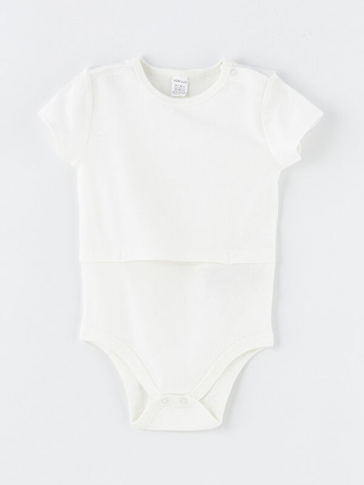 Bisiklet Yaka K?sa Kollu Basic Erkek Bebek ??t??tl? Bodysuit