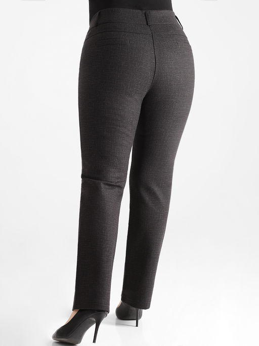 Брюки утепленные женские офисные на резинке - Almond фото 4