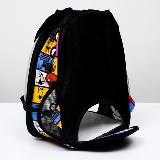 Рюкзак для переноски животных Глазастики, прозрачный, 31 х 28 х 42 см - Пижон фото 5