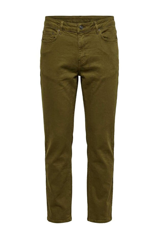 Haki Regular Fit Esnek Kuma_ Mevsimlik Normal Bel Erkek Dokuma Pantolon TMNAW27PL00007