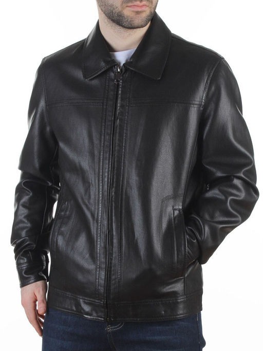 P-2119 BLACK Куртка демисезонная мужская (эко-кожа)